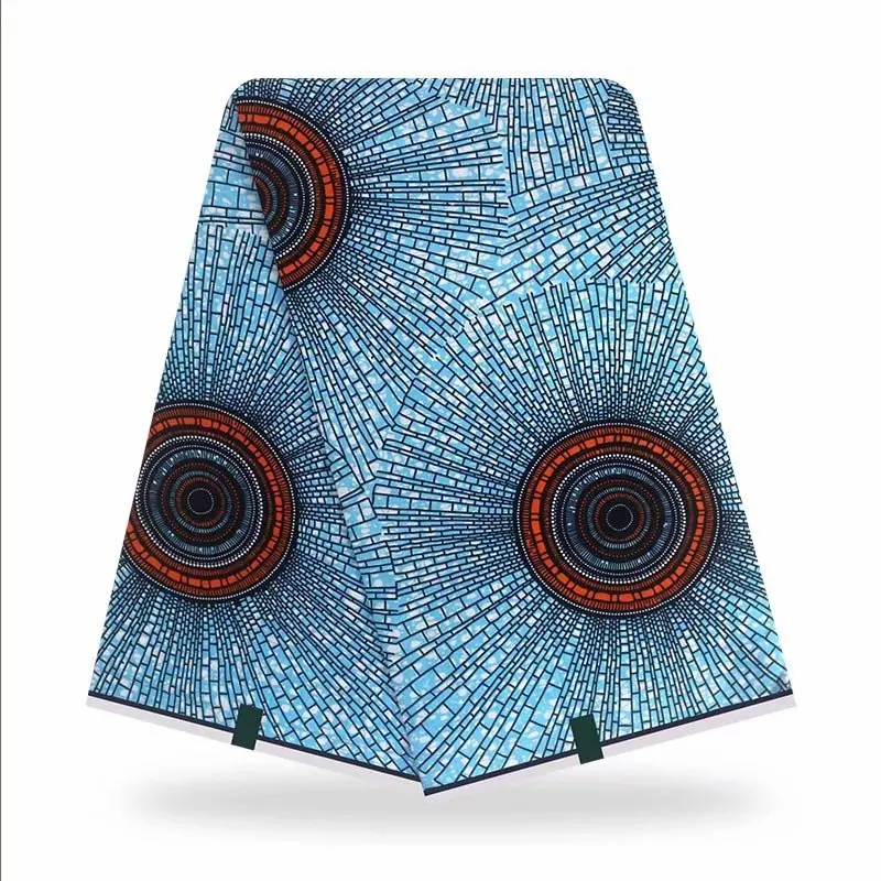 

Popular Wax African Fabric 2021 High Quality Embroidered Ankara 100% Cotton Print Fabrics 6 Yards For Party Dress Wax-H0129