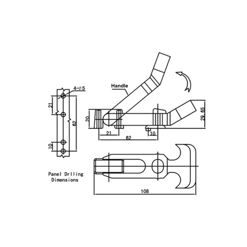 

2PCS Rubber Flexible T-Handle Hasp Draw Latch For RV Tool Box Cooler Golf Elastic Shock Absorption Buckle Fit Thermos Toolbox