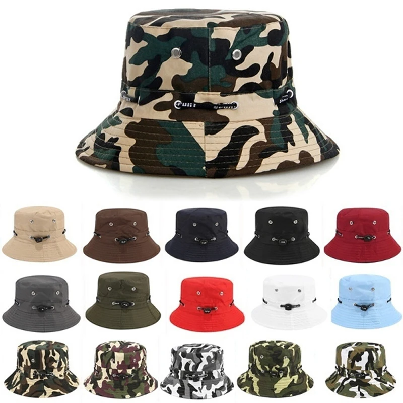 

Foldable Drawstring Fisherman Hat Women Men Cycling Travel Basin Hat Tide Wild Sun Protection Casual Hip Hop Big Brim Bucket Hat