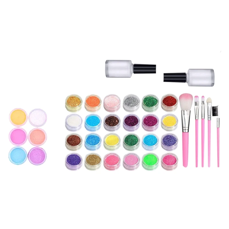 

Glitter Tattoo Set Temporary Tattoo Kit-30 Large Glitter Colors Body Nail Glitter Art Paint Birthday Party Gifts