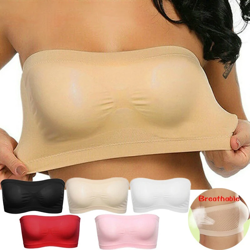 

Sexy Strapless Women's Solid Elastic Cotton Bralette Lingerie Comfortable Seamless Bra Hot Sale High Quality Bandage Underwear