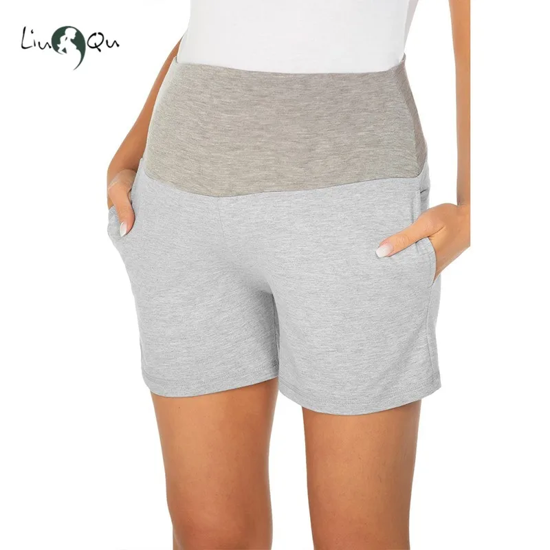 Летние повседневные шорты для беременных брюки с эластичной талией одежда