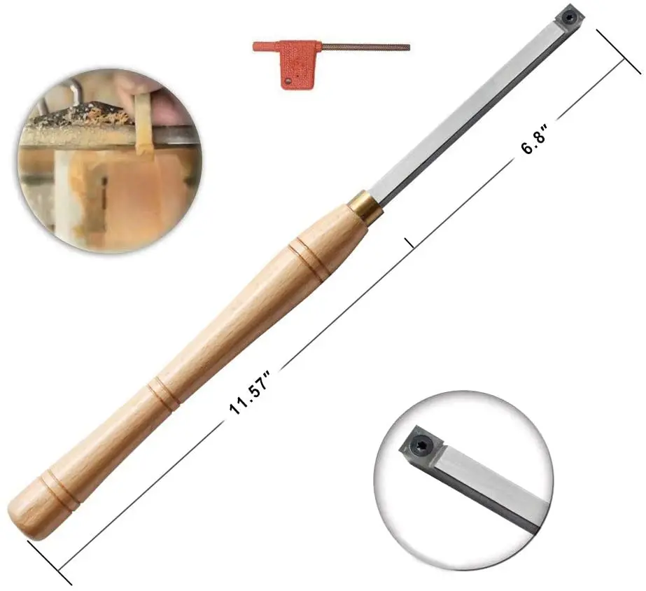 4 Pcs Carbide Tipped Wood Turning tools Lathe set Finisher/Rougher/Detailer/Hollower Swan Neck Hollower with Solid Handle | Инструменты
