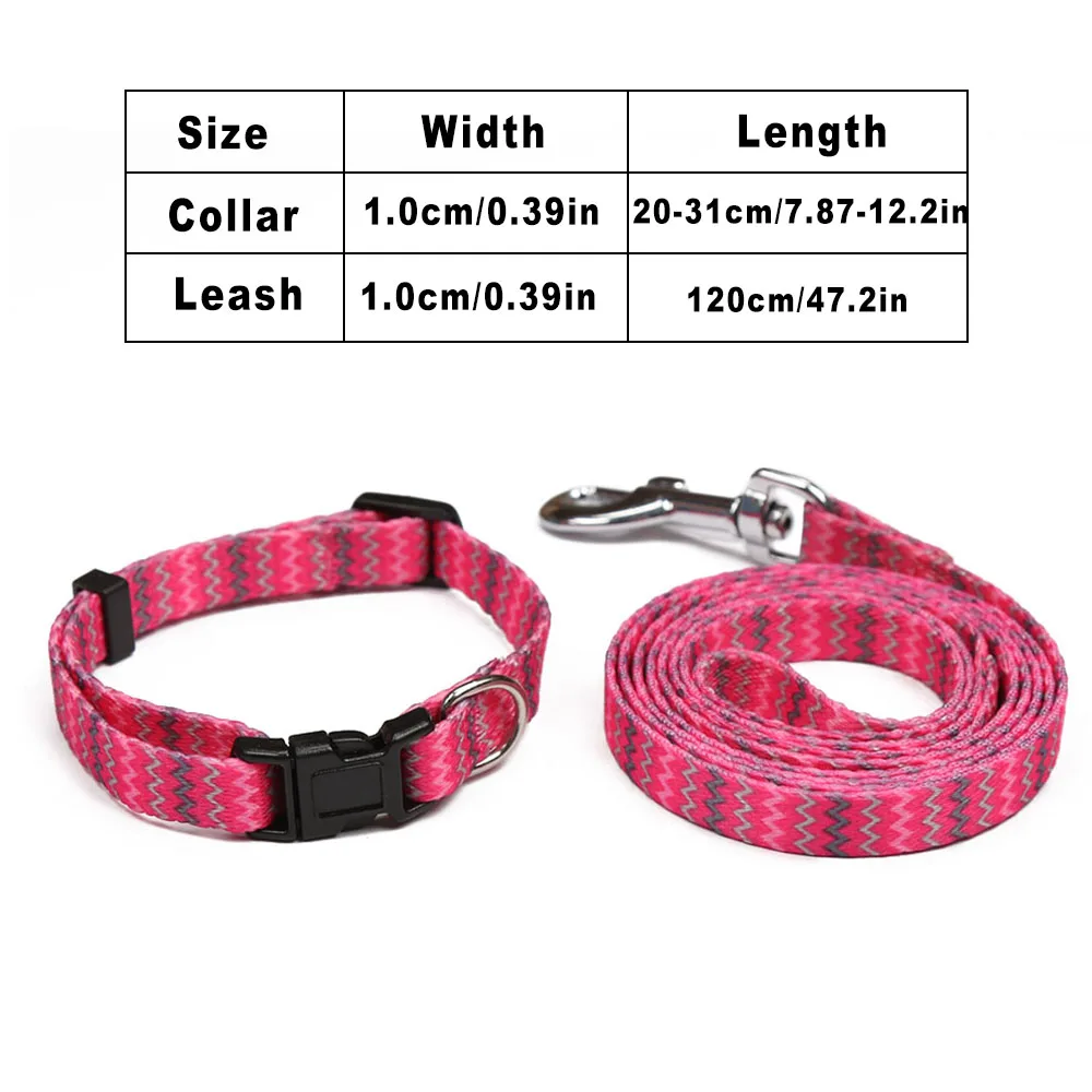 Pink Collar Leash Ошейник для домашних собак, набор поводков для маленьких собак, ошейник для щенков, регулируемые воротники, ожерелье для собак, поводок, аксессуар для домашних животных MP0047 - Цвет: Pink Collar Leash