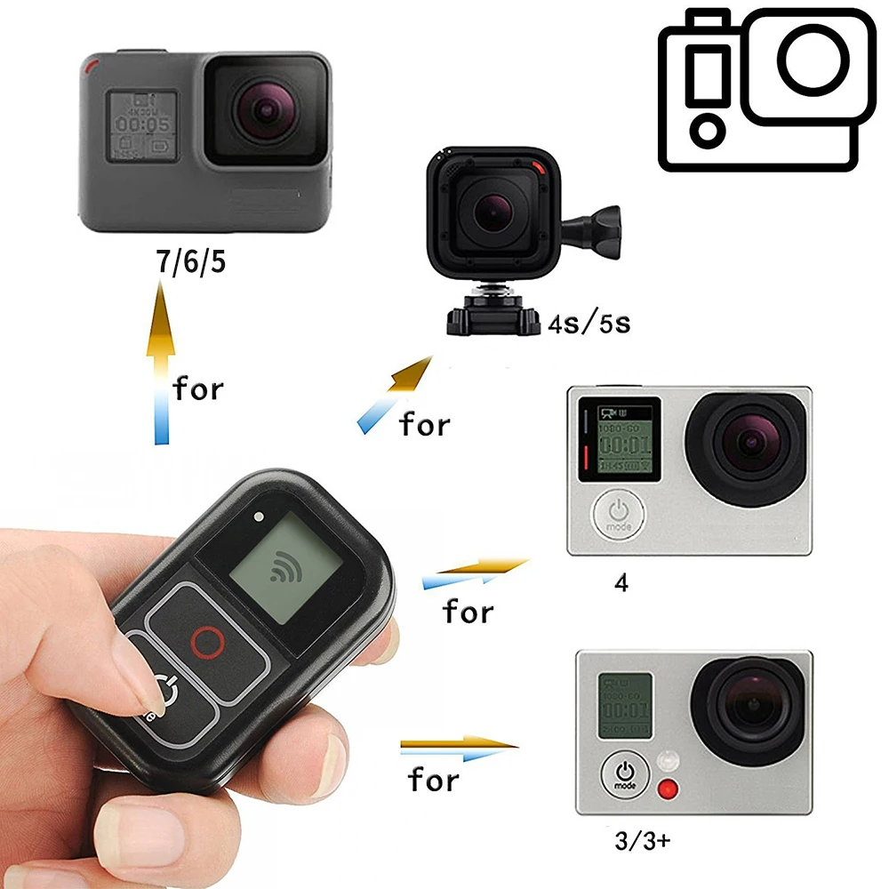SHOOT WiFi Пульт дистанционного управления для GoPro Hero 8 7 6 5 Black 4 Session 3 + с ремешком на