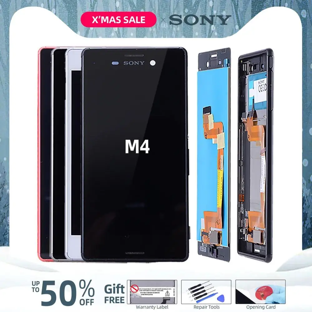 5,0 дюймов ЖК-дисплей для sony Xperia M4 Aqua ЖК-дисплей кодирующий преобразователь сенсорного экрана в сборе с рамкой для sony M4 Aqua E2303 E2306 lcd