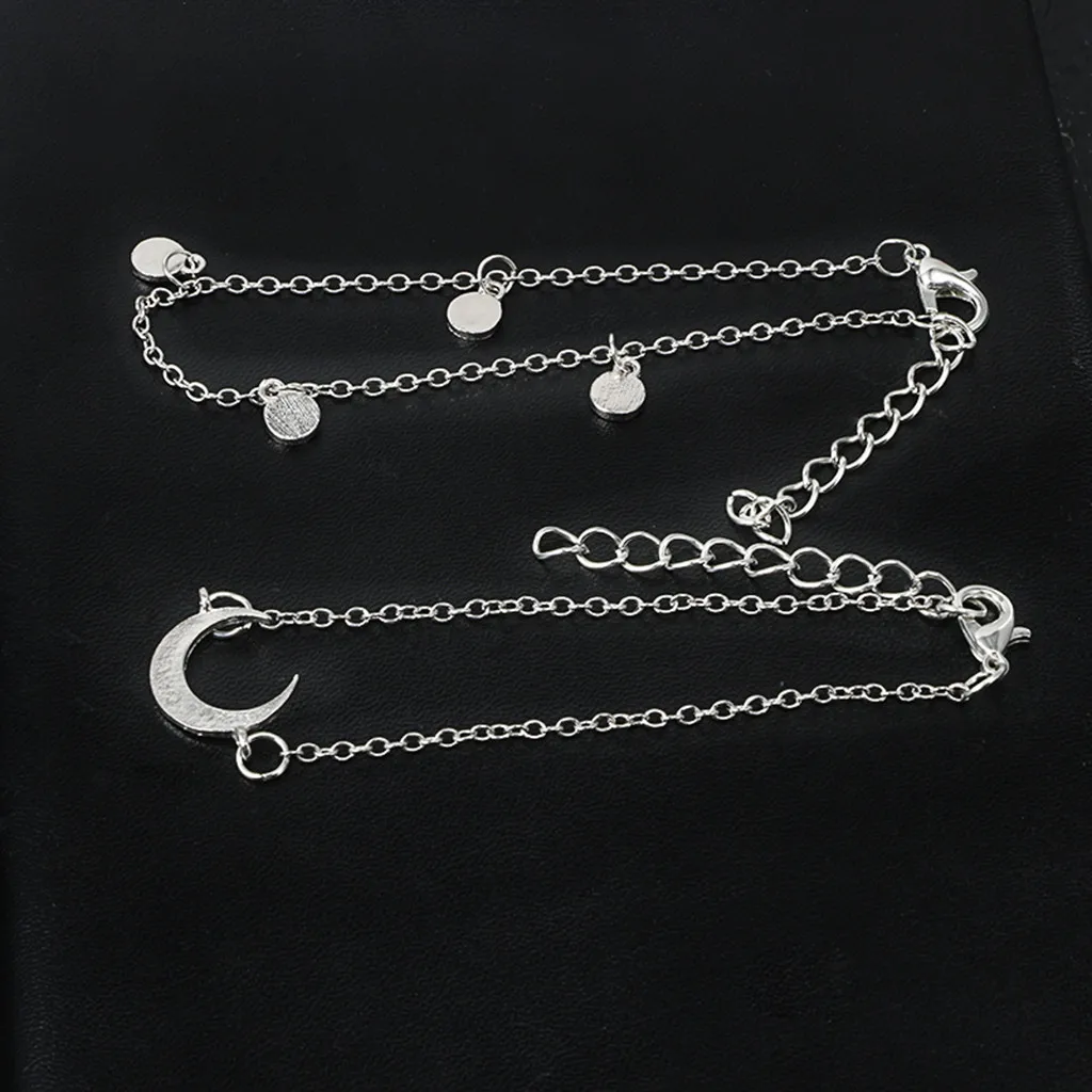 Женский браслет со снежинкой с пятиконечными звездами Луной и открытым