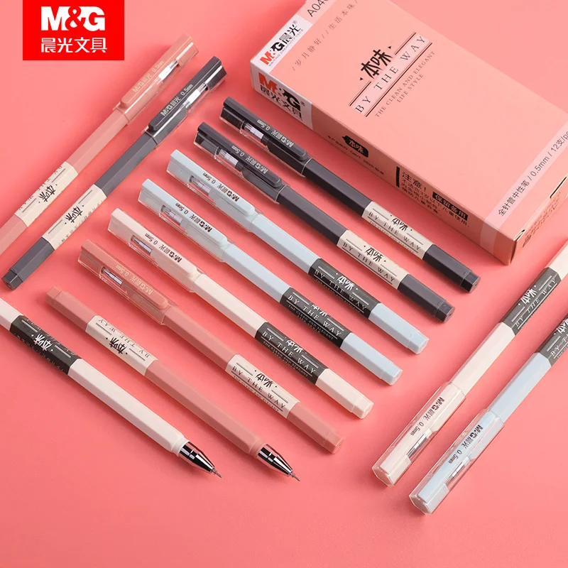 

M & G U Серия гелевых ручек A0404 черного цвета на водной основе цифровым пером 0,5 мм студент с экзамен ручка 12 шт.