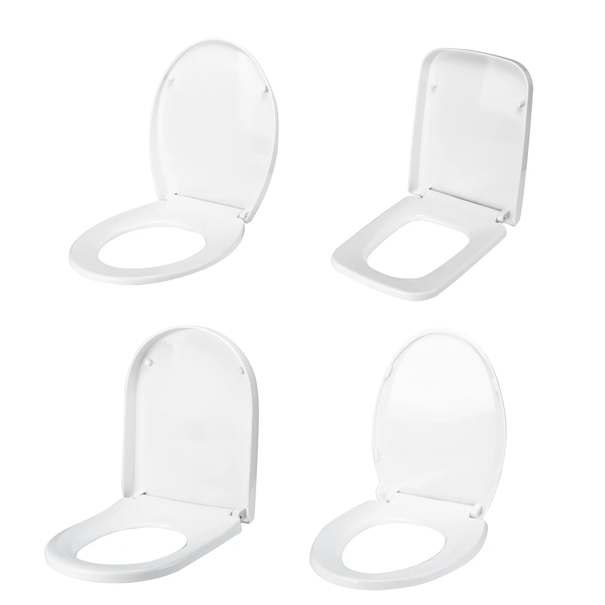 

PP Universal Slow-Close Toilet Seat Lid Cover Set Thicken Replacement Antibacterial Square Round O/V Type Toilet Seats