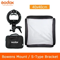 godox ajustable flash softbox 4040cm 40x40 s type bracket mount kit for flash speedlite studio shooting for canon nikon sony