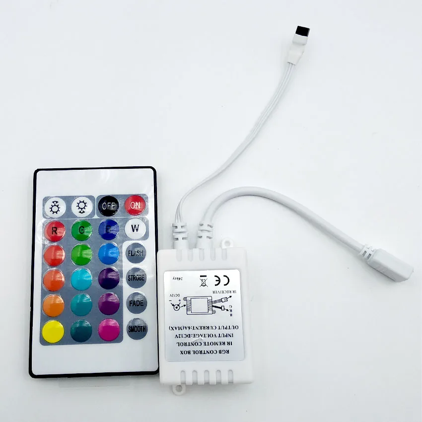 12 В 24Key светодиодный RGB IR RF инфракрасный беспроводной контроллер для 3528/2835/5050 светодиодный RGB 12 В 24 клавиши беспроводной контроллер без батареи