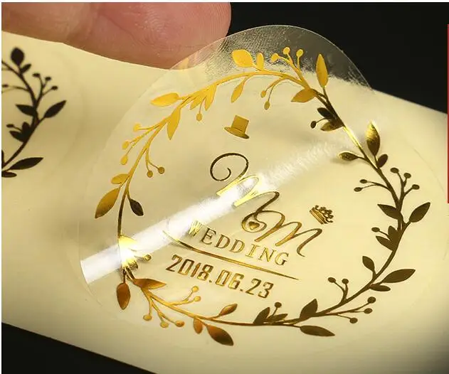 2 дюйма золотые Фольга Цвет печать логотипа на заказ стикер