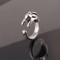 retro alloy rabbit zodiac cute men and women index finger personalized fashion design ring suitable for birthday holiday gift