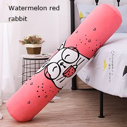 Watermelon rabbit Плюшевая цилиндрическая подушка, Мультяшные животные, мягкая круглая подушка для сна, для взрослых, детей, ноги, поясничная Подушка, фламинго, 3 размера - Цвет: Watermelon rabbit