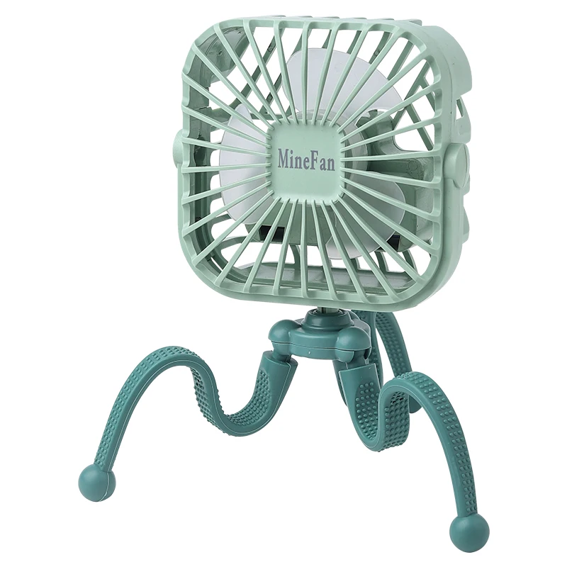 

USB Mini Portable Hanging Octopus Shape Stand Adjustable Handheld USB Charging Fan Cooler For Baby Stroller Student Use 1pc