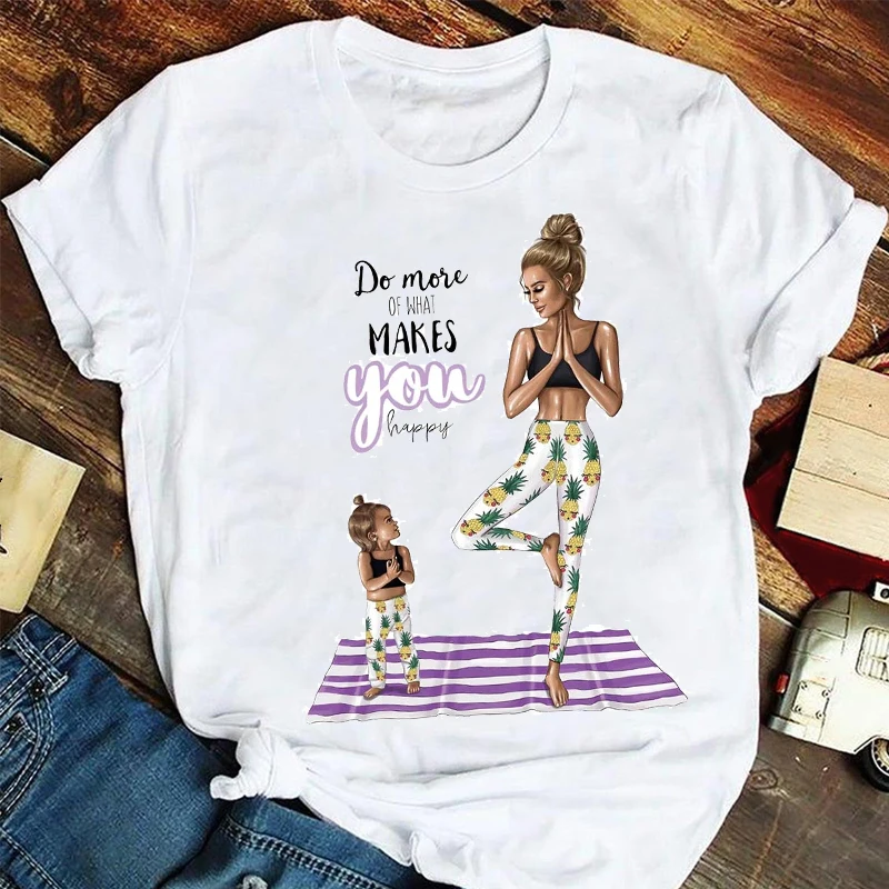 

Street Fashion Cartoon Leopard Funny Mama Mom Mother Fashion Cute Clothes Graphic Women's T-shirt Top Lady Print Female Tee