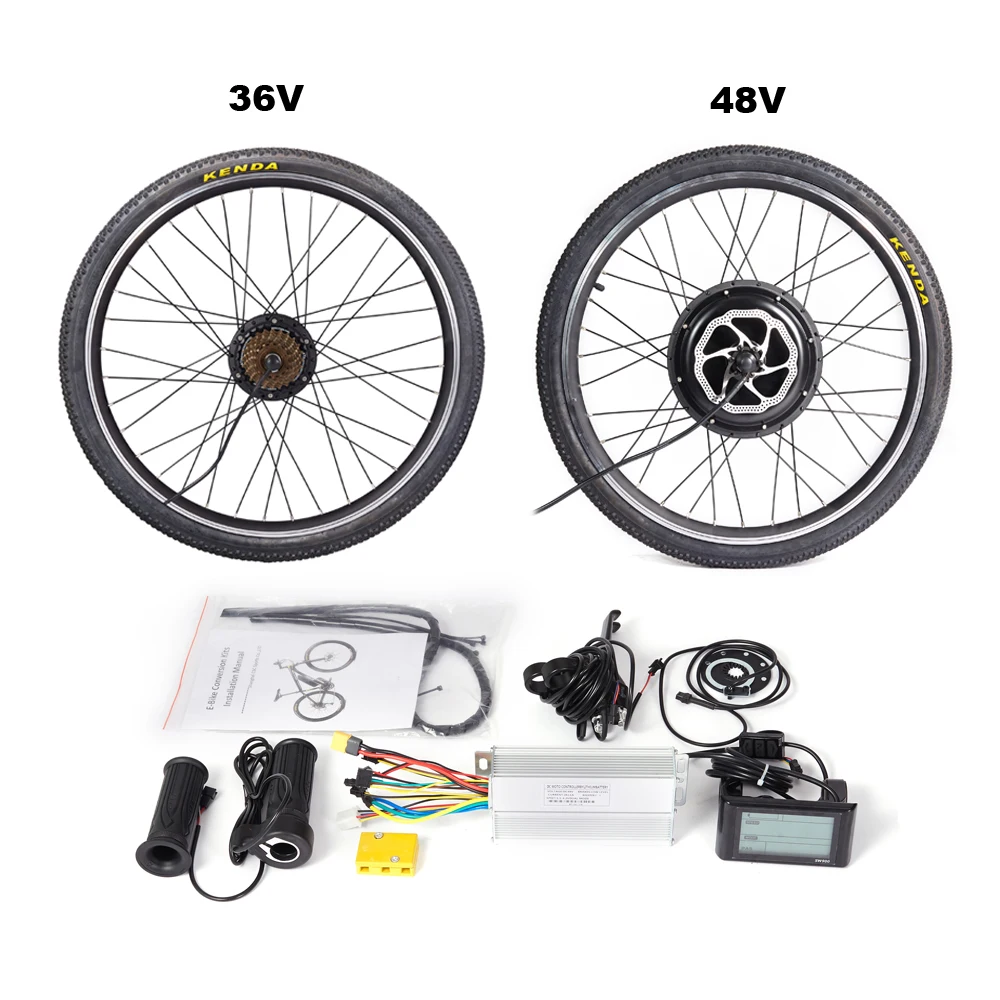 Полный Ebike преобразование 250W 350W 500W 36V 1000W 1500W 48V передний задний мотор для вождения