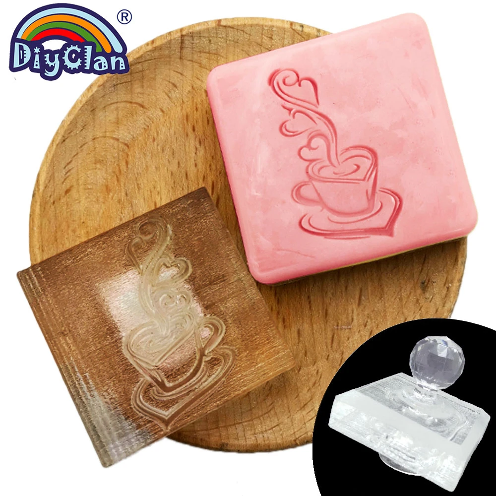 Кофейное мыло ручной работы с рисунком кофейной чашки для изготовления мыла из