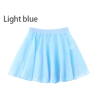 Light blue Детская балетная юбка для девочек, прозрачная шифоновая балетная пачка, розовые детские гимнастические трико, юбки - Цвет: Light blue