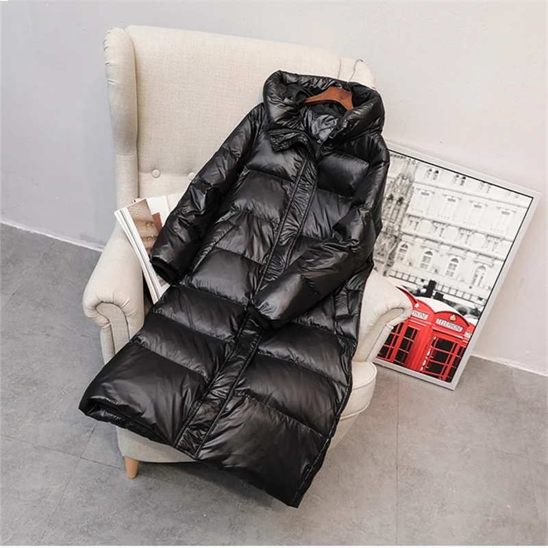 2020 осень зима белый утиный пух Женская парка с капюшоном корейское длинное