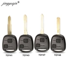 Jingyuqin 50 шт TOY40 TOY41 TOY43 Toy47 Заготовка ключа замка зажигания автомобиля корпус для Toyota Prado Camry RAV4 Yaris Fob лого 2 кнопки + кнопочная панель