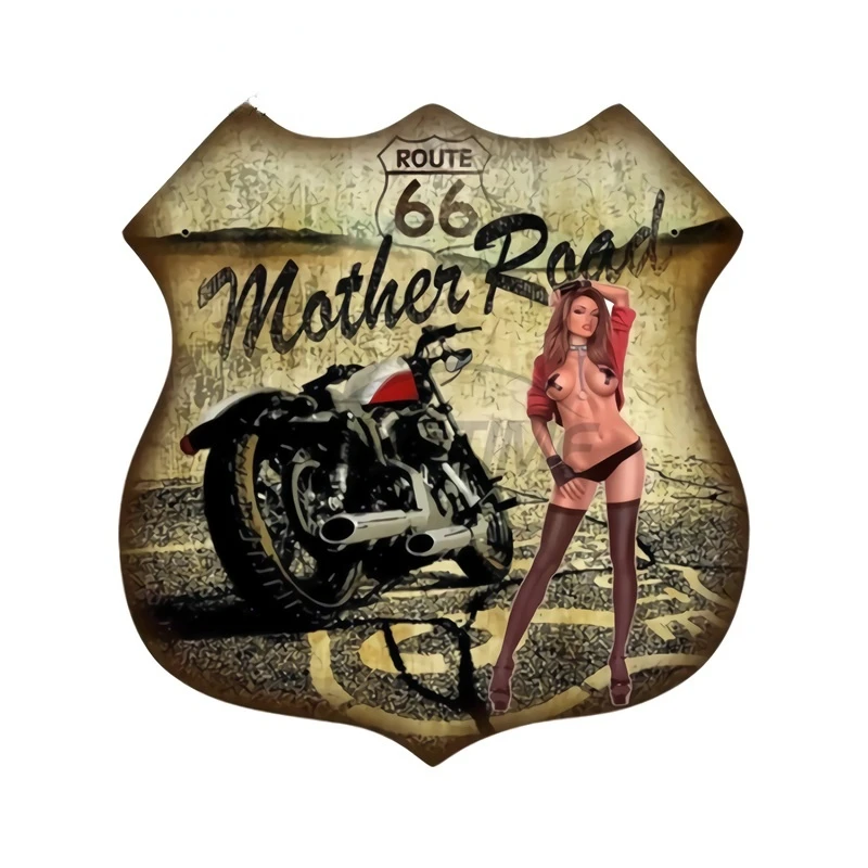 

Creative Decals Route 66 Sexy Pin Up Girl Car Stickers Suitable for VAN ATV Laptop Scratch-Proof Exterior Decoration PVC13x12cm