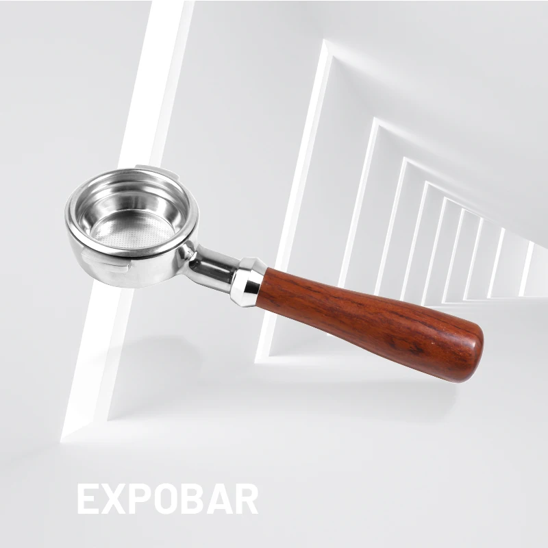 M&aacute;quina de caf&eacute; EXPOBAR E61, m&aacute;quina de caf&eacute; de madera maciza con mango sin fondo, portafiltro de 58MM, cabezal de grupo de aplicaci&oacute;n universal, caoba sin fondo Po-0