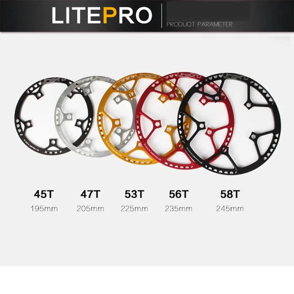 Складное Велосипедное кольцо Litepro сверхлегкое складное BMX из сплава 130 BCD 45T 47T 53T 56T