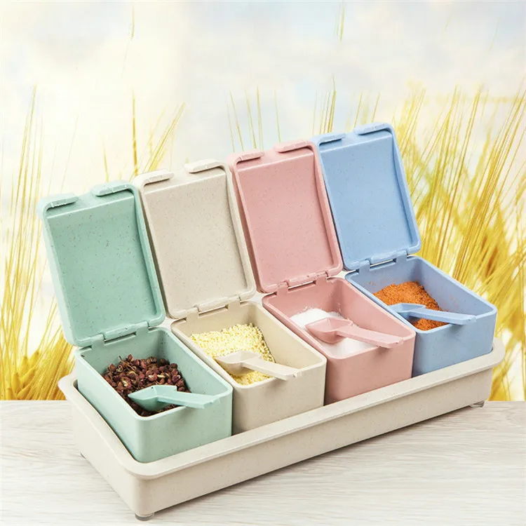 Can Wheat Straw To Flavor Pot Bottle Suit Kitchen Seasoning Saltcellar Box Gift Spice Container Jar | Дом и сад