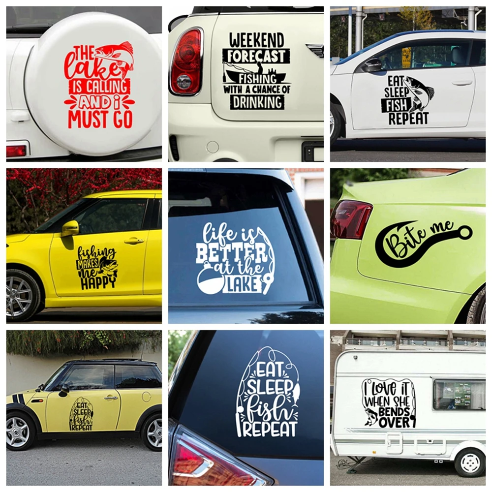 

Cute Hunter Fish Quote Car Decal Motorcycle Car Decal Accessories