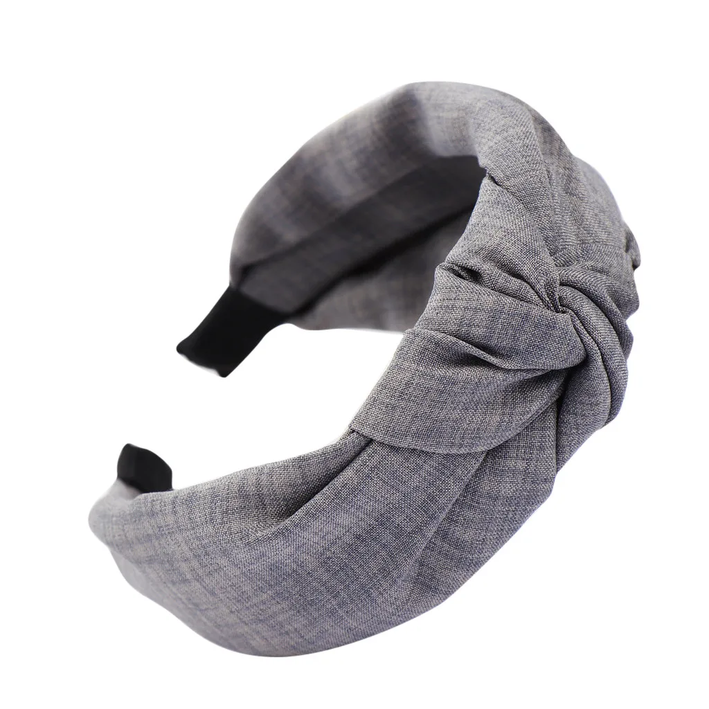 Ободок для волос с бантом Женский однотонный ободок простой милый девушек