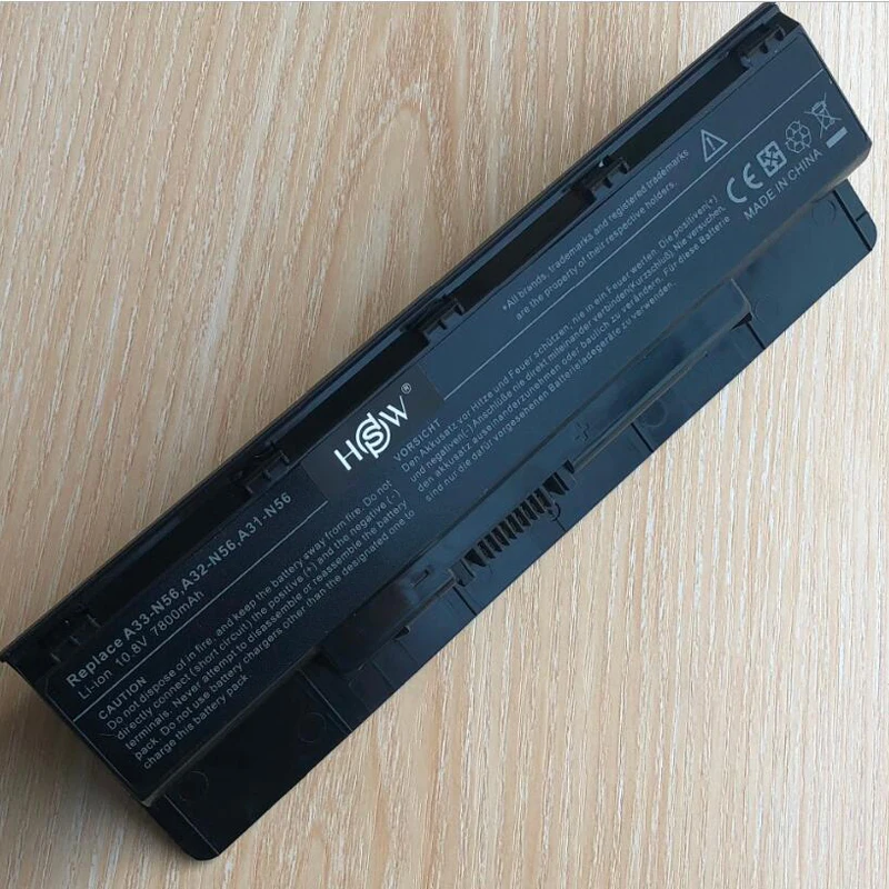 7800mAhLaptop Батарея для Asus A31 N56 A32 A33 N46 N46V N56V N76 N56VZ B53V B53A F45U R500N N76VJ Бесплатная