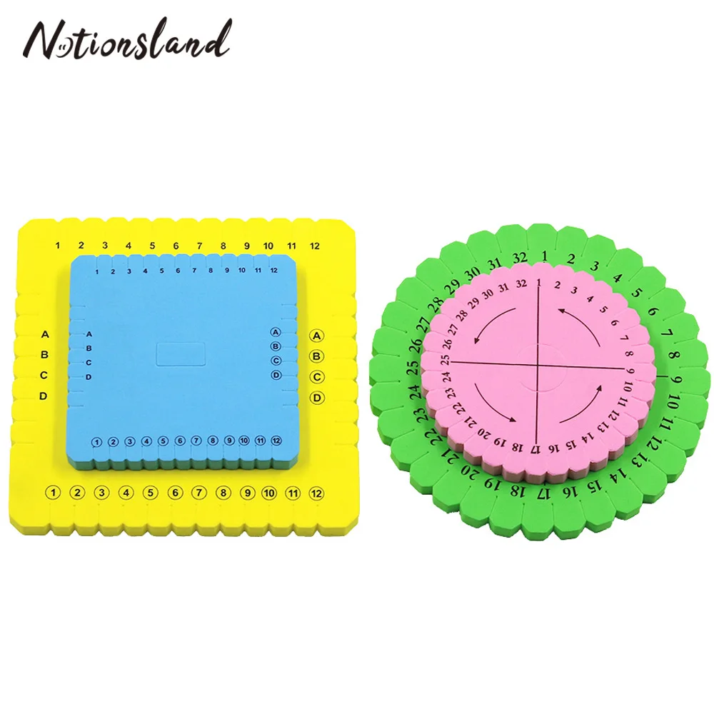 Круглый квадратный браслет для вязания Kumihimo диск лоток плетеная пластина ручной