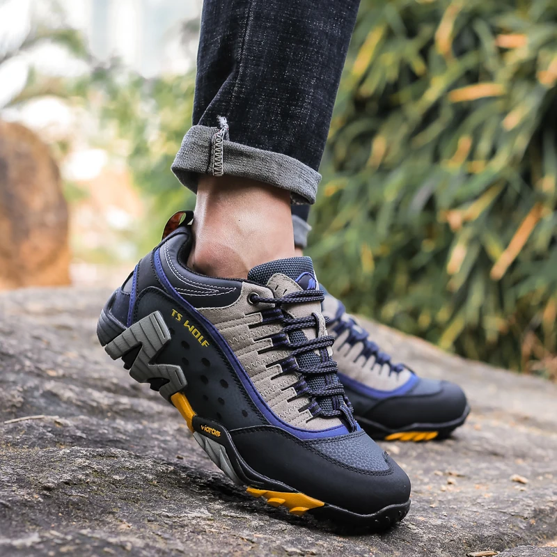 Outdoor Hiking Shoes for Men Waterproof Trekking Sneakers Suede Anti-Slippery Sports Army Tactical Woodland | Спорт и развлечения