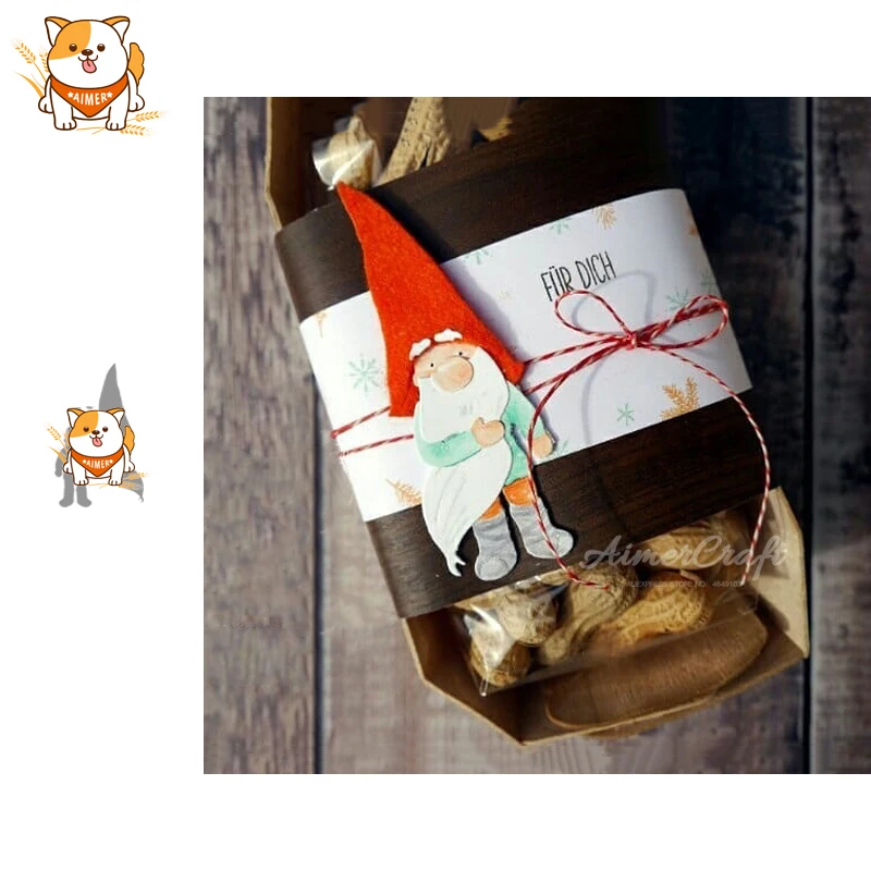 Рождественская металлическая режущая штампа эльфа трафарет для скрапбукинга