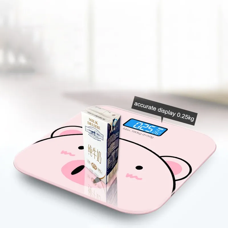 Мультяшные весы для ванной комнаты цифровые с ЖК дисплеем напольные электронные