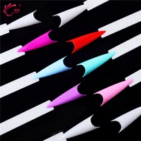 tp 1set fan false nail art display tips removable french acrylic gel polish coloring practice training showing tool kit