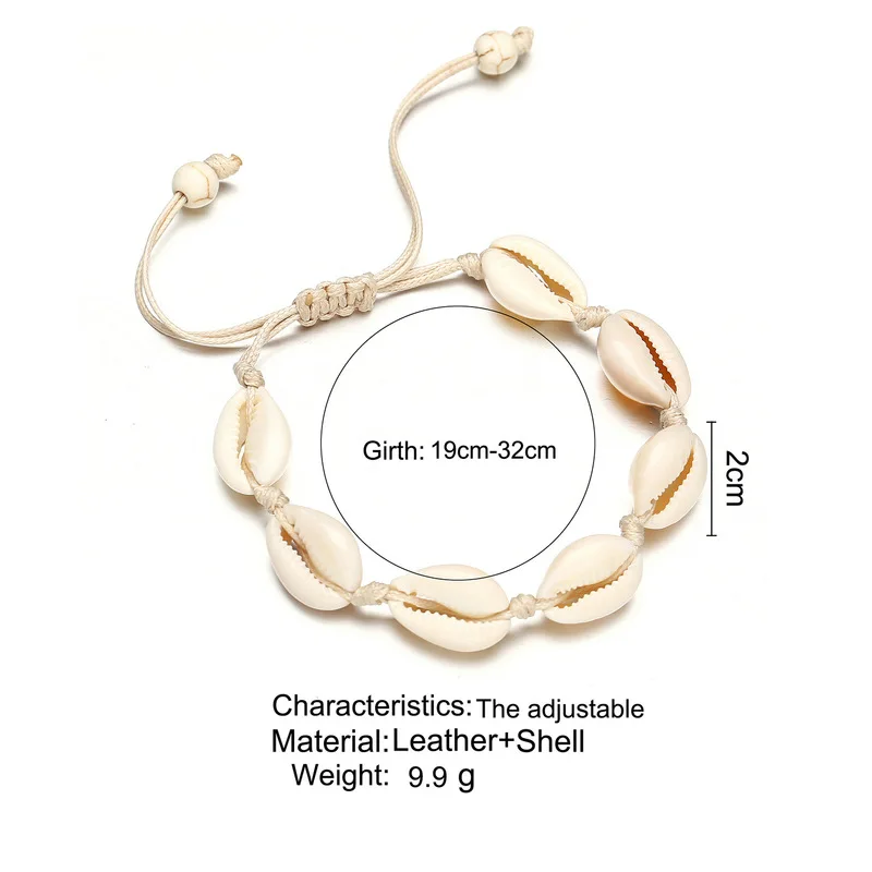 Богемный ручной работы натуральная ракушка вязки оболочка браслета Браслеты