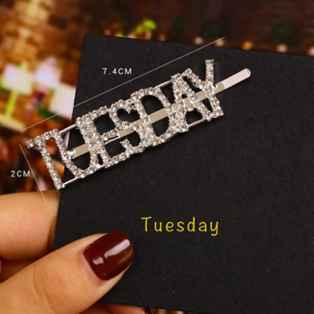 Заколка для волос с надписью сияющая неделя 1 шт.|Шпильки и заколки волос| |