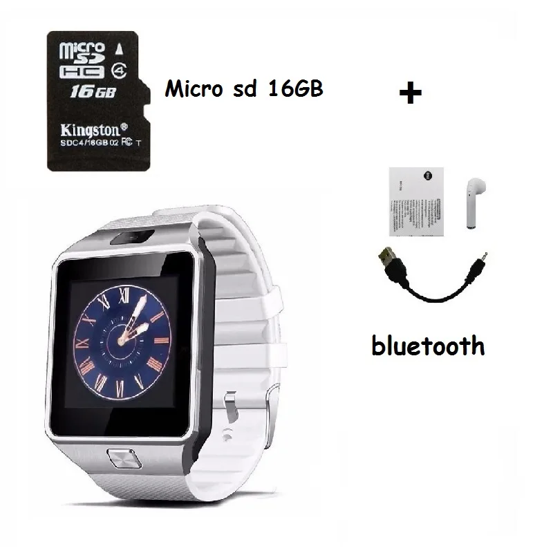 with BT and TF Горячая Распродажа DZ09 Смарт часы Android телефонный звонок 2G GSM sim-карта камера Bluetooth Smartwatch для andoid и ios - Цвет: with BT and TF