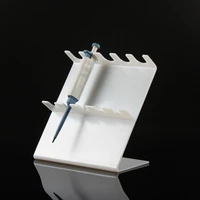 acrylic pipette stand white plexiglass pipettor holder z shaped pipet rack holds up to 5 single channel pipettes thickness 4 mm