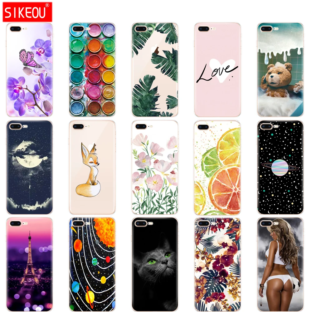 Силиконовый чехол для телефона IPhone 8 IPhone8 из мягкого ТПУ задняя крышка apple Plus plus