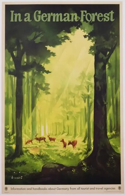 Летняя походная немецкая дорожная реклама для путешествий с красивым интерьером