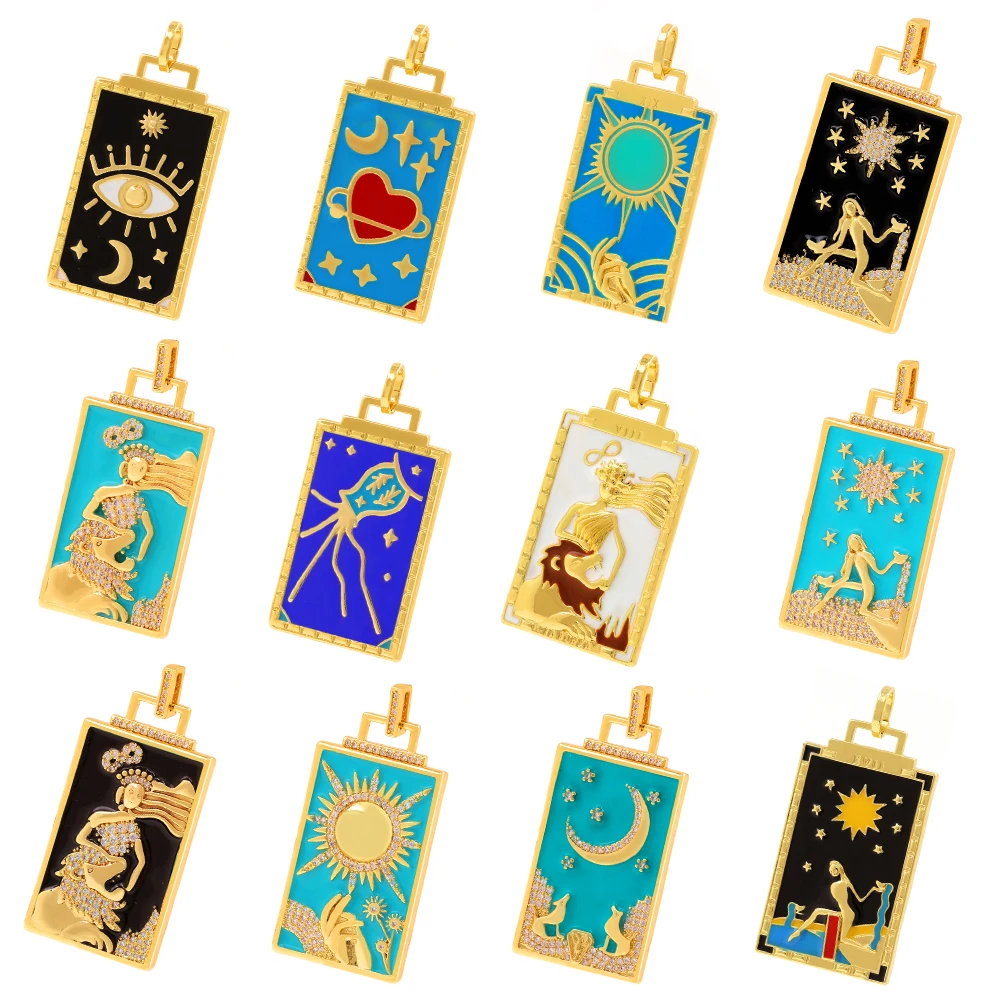 Таро карта игра Волшебные гадания Подвески Смола Солнце Луна и лалуна DIY