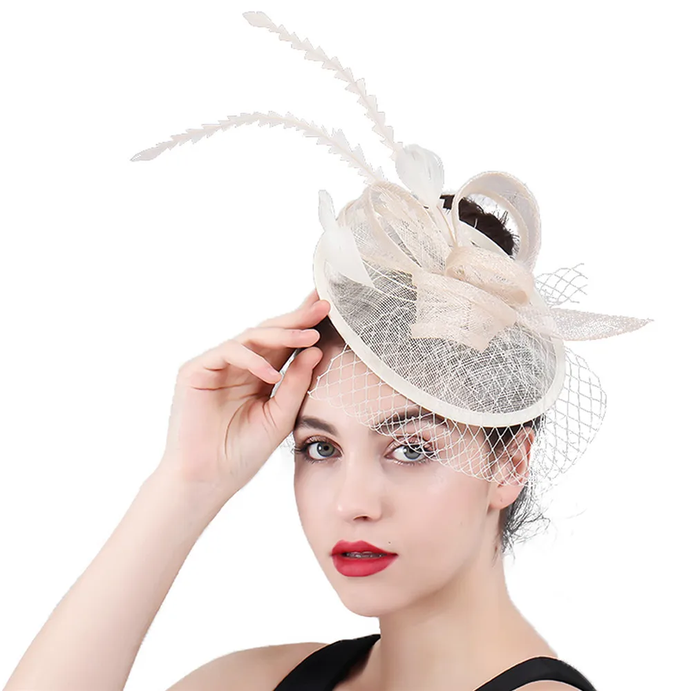 Церковная шляпа-Вуалетка цвета слоновой кости свадебные головные уборы