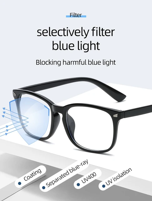 Calanovella Retro Oversized Square Blue Light Glasses Women Stylish - Style E