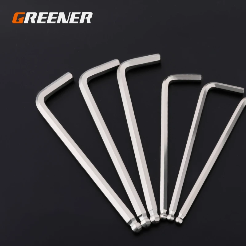 

GREENER 1PC Double-End L Type Screwdriver Hex Wrench Single Lengthened Allen Key Hexagon Ball Head Spanner Key Hand Tools