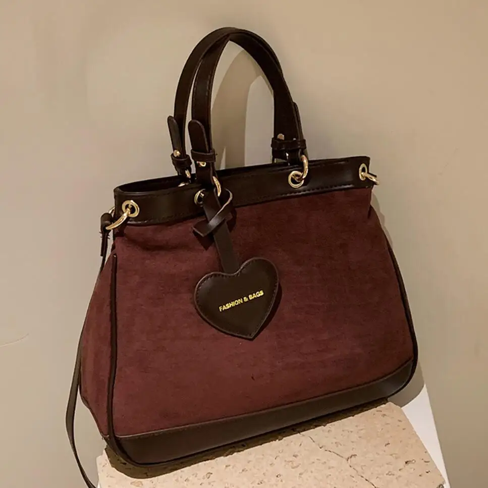 

Винтажная большая сумка-тоут, новинка зимы 2021, качественная матовая женская дизайнерская сумка из искусственной кожи, роскошная брендовая ...