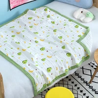 cotton gauze printing six layer cartoon avocado colorful children blanket babys soft bath towel outdoor swaddle windproof
