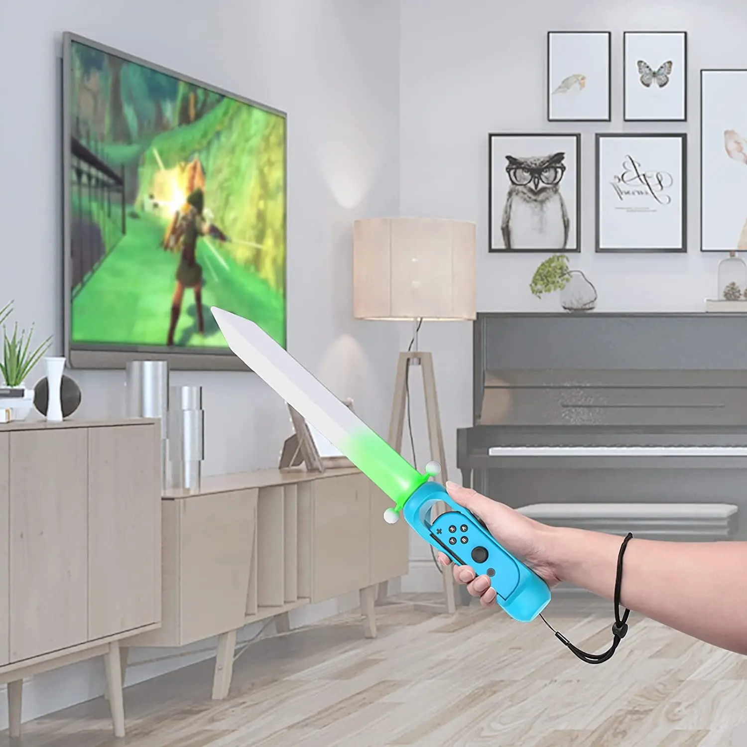 

Game Sword for Nintendo Switch Joy-Con LED Hand Grip Sword for Zelda: Skyward Sword HD ONLY for Link Handgrip Right Joy-con
